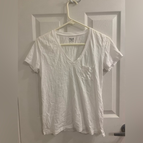 Madewell White v-neck tee - Picture 1 of 3